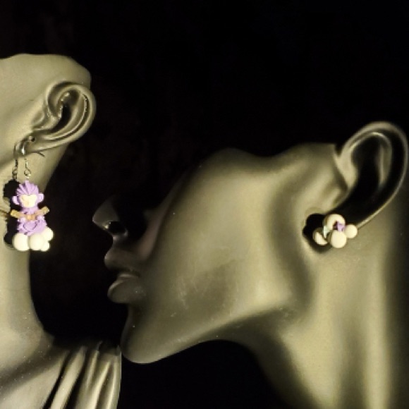 Handmade Purple Monkey Cloud Drop Earrings - Women Jewelry